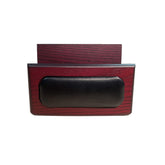 Mahogany (Rosewood) & Black Leather Business Card Holder
